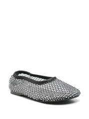 Lorian Mesh Glow Black Leather Ballet Flats