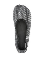 Lorian Mesh Glow Black Leather Ballet Flats