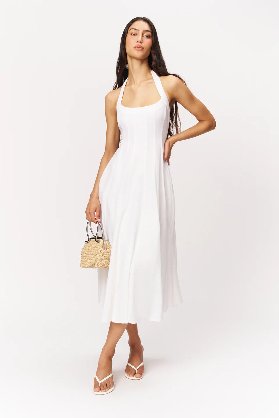 Leila Halter Dress in White – Isalis Leila Halter Dress in White – Isalis