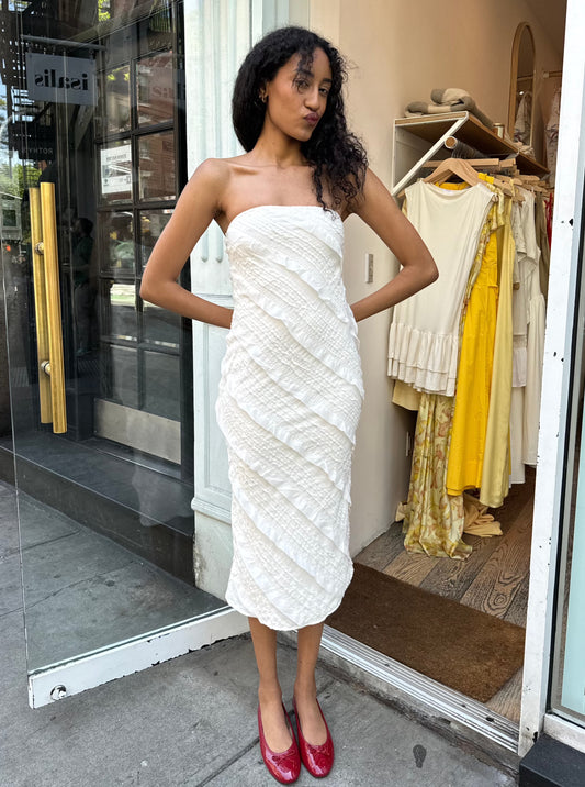 Shira Strapless Maxi Dress in Cream
