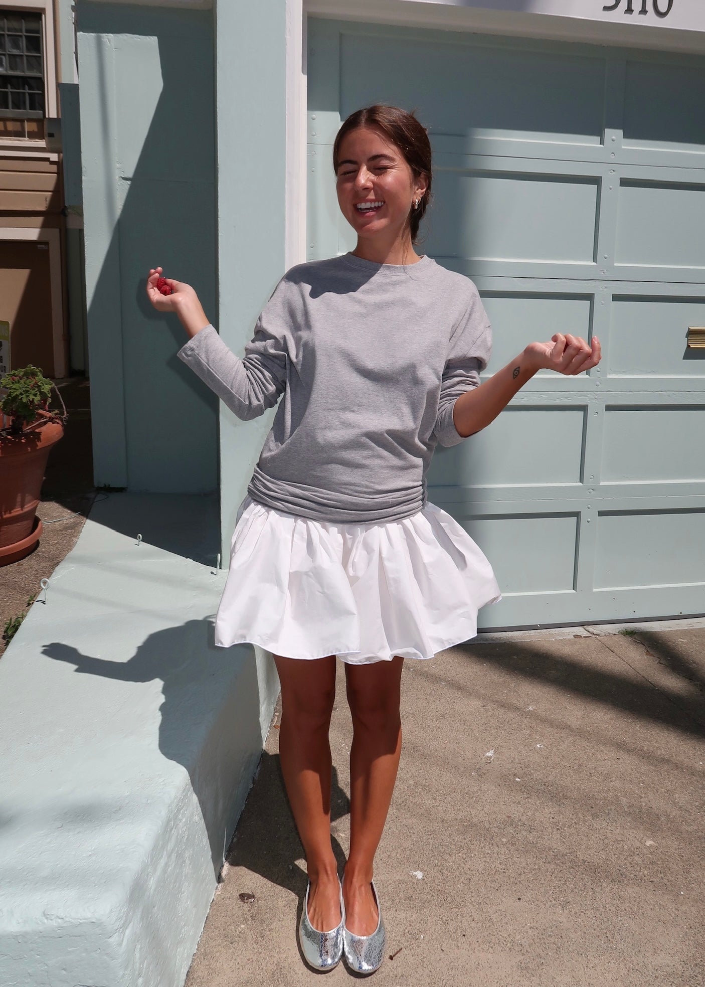 Chico Dress in Grey/White - Main Image