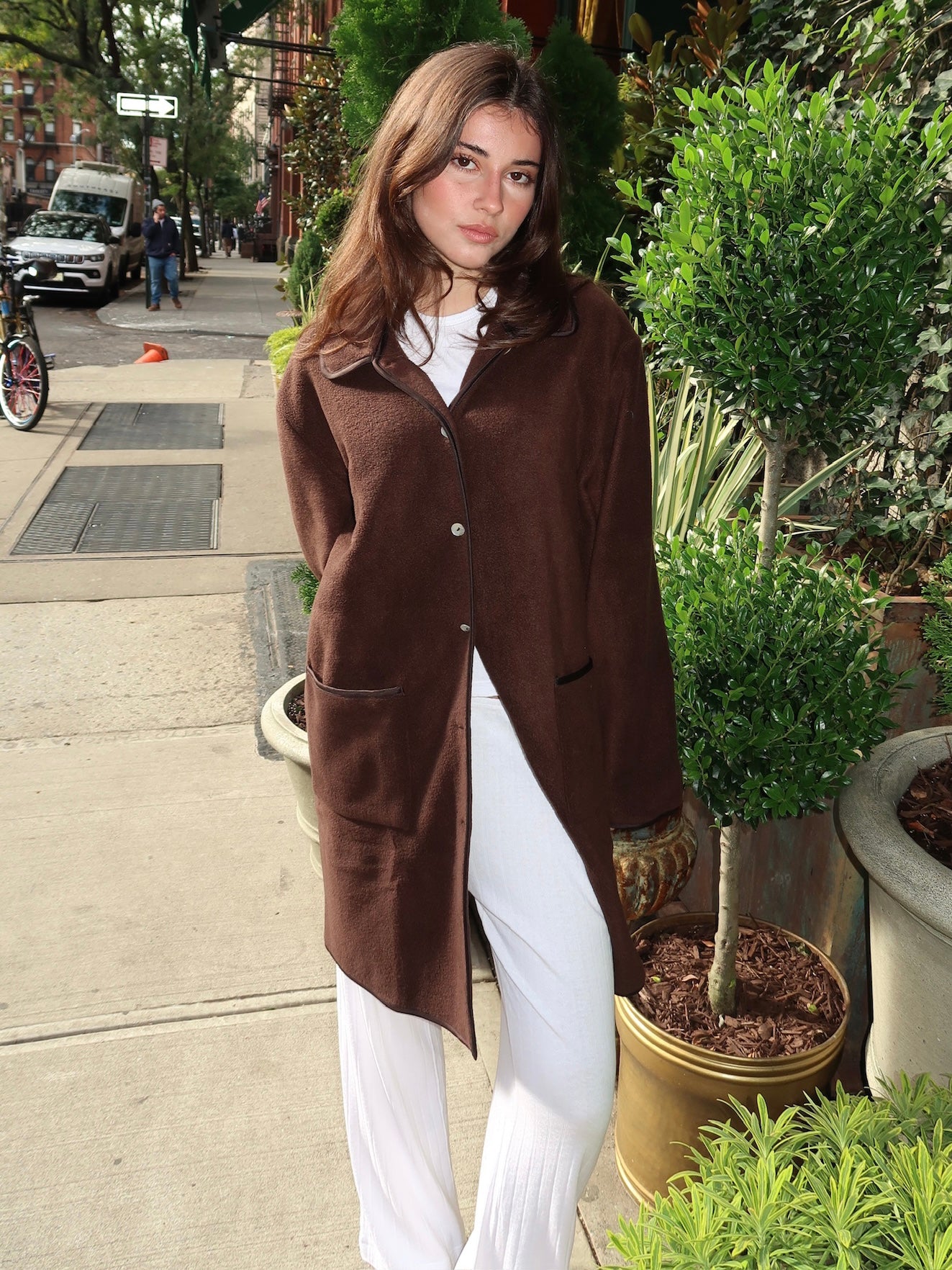 Polar Fleece Coat in Espresso