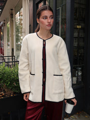 Polar Fleece Stitch Jacket in Creme