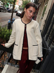 Polar Fleece Stitch Jacket in Creme