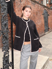 Polar Fleece Stitch Jaket in Jet