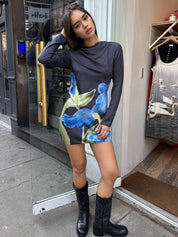 Merida Mini Dress in Midnight Bouquet