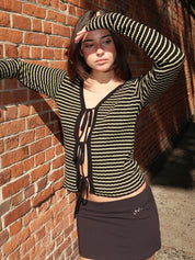 FinnleyRS Knit Cardigan in Yellow Stripe