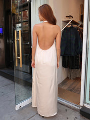 Vivienne Halter Maxi Dress in Ivory