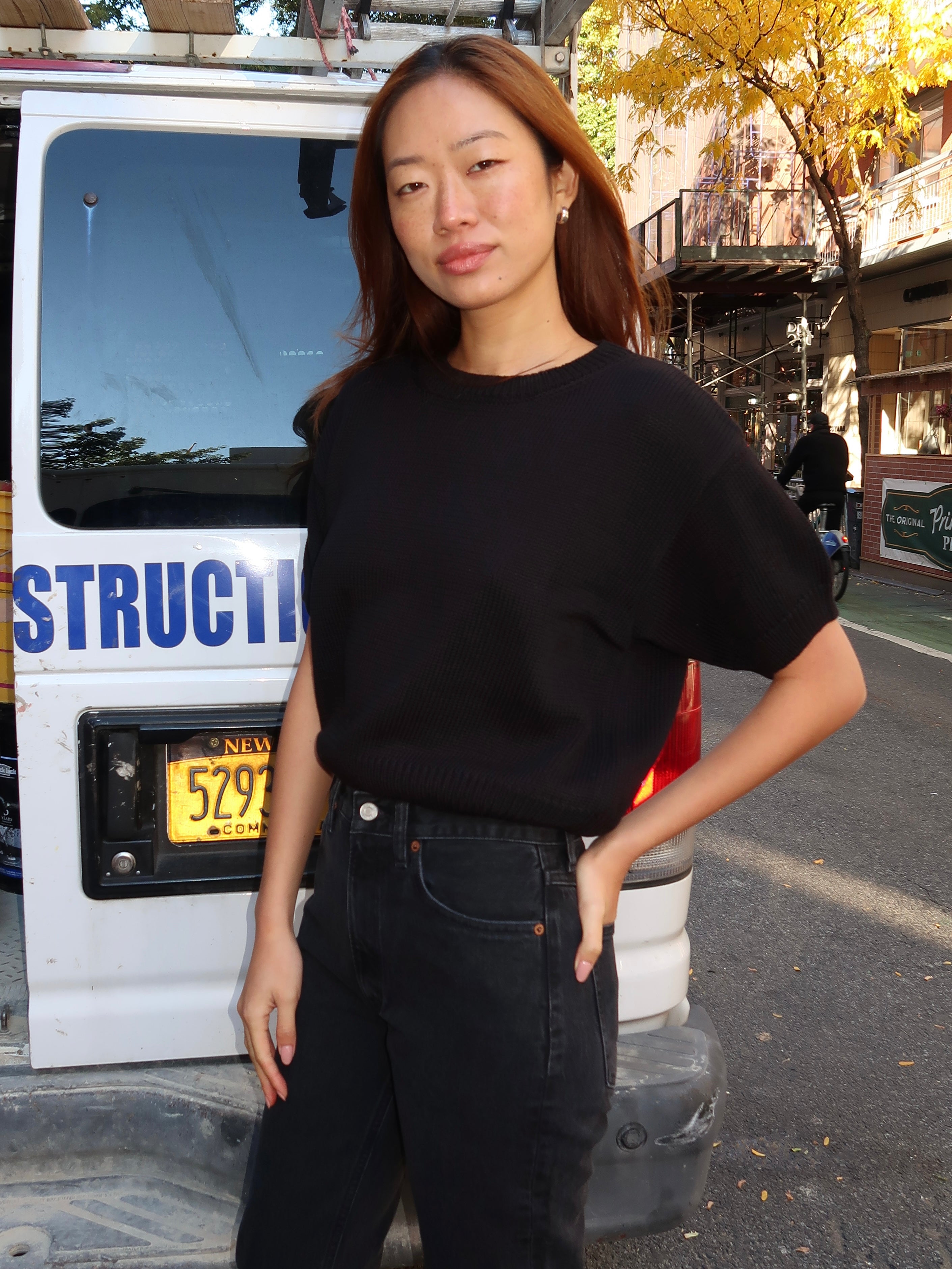 Pattie Sweater Top in Black