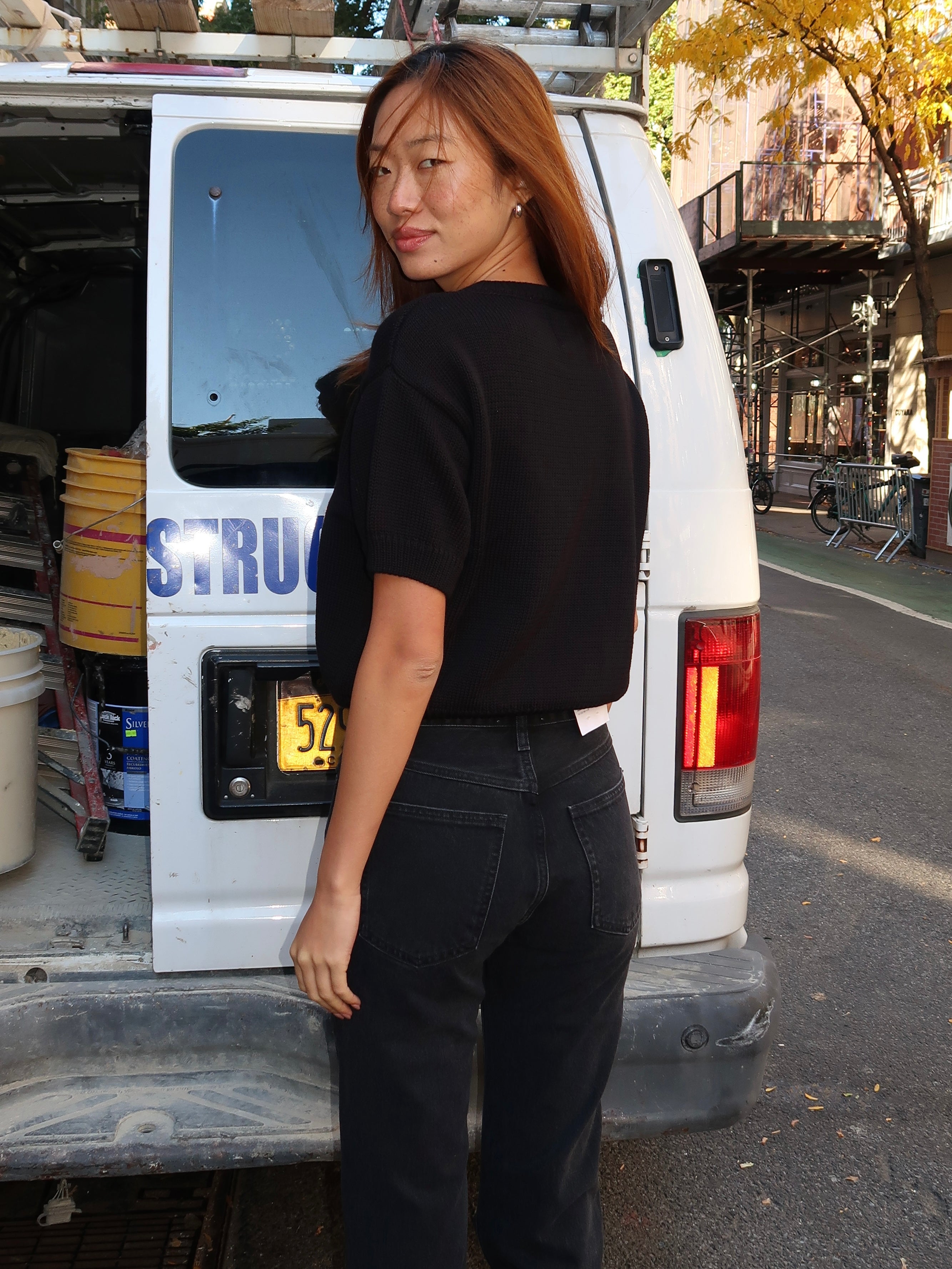 Pattie Sweater Top in Black