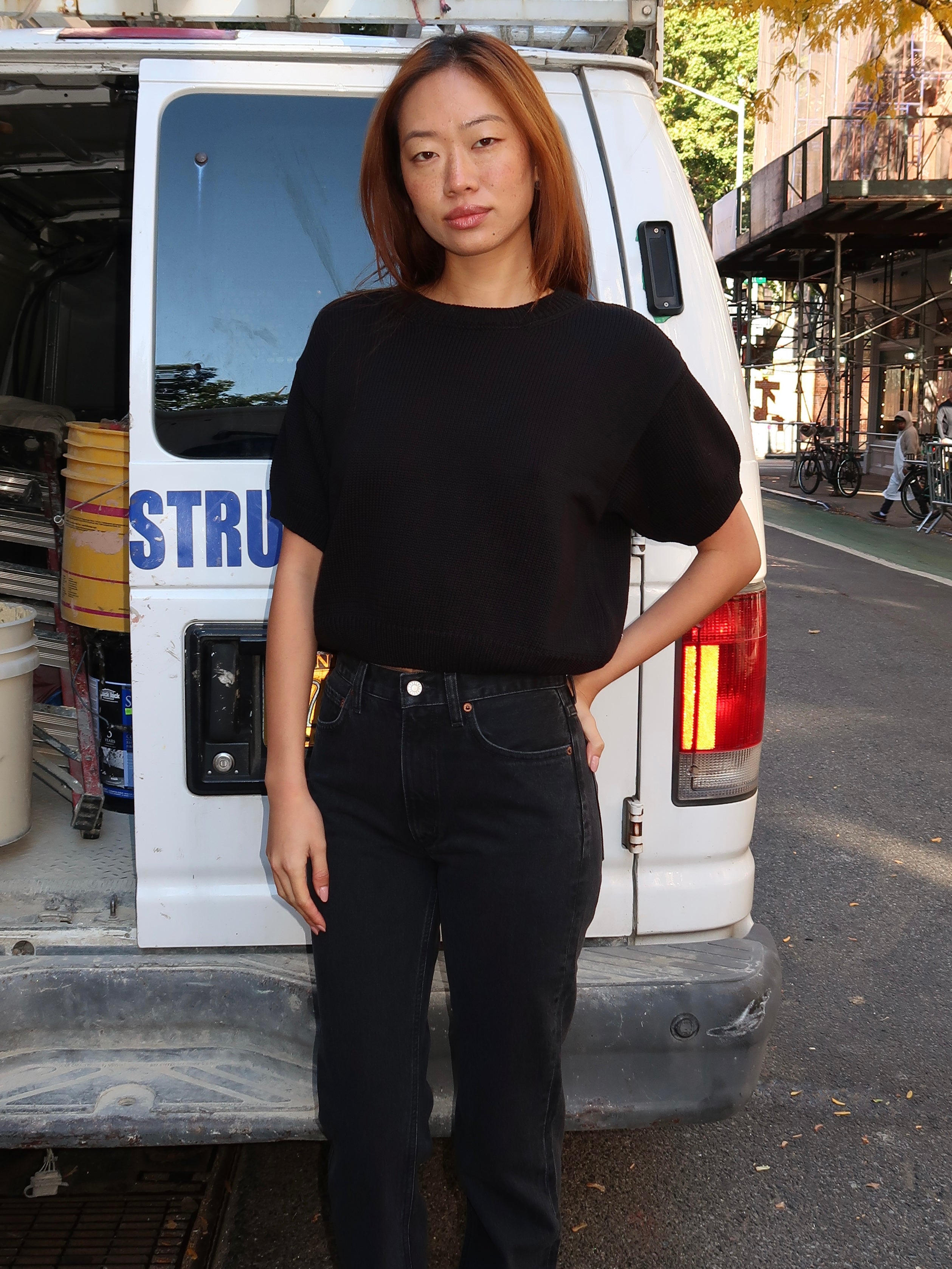 Pattie Sweater Top in Black