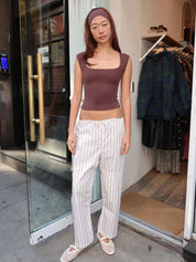Lou Pant in Burgundy Stripe