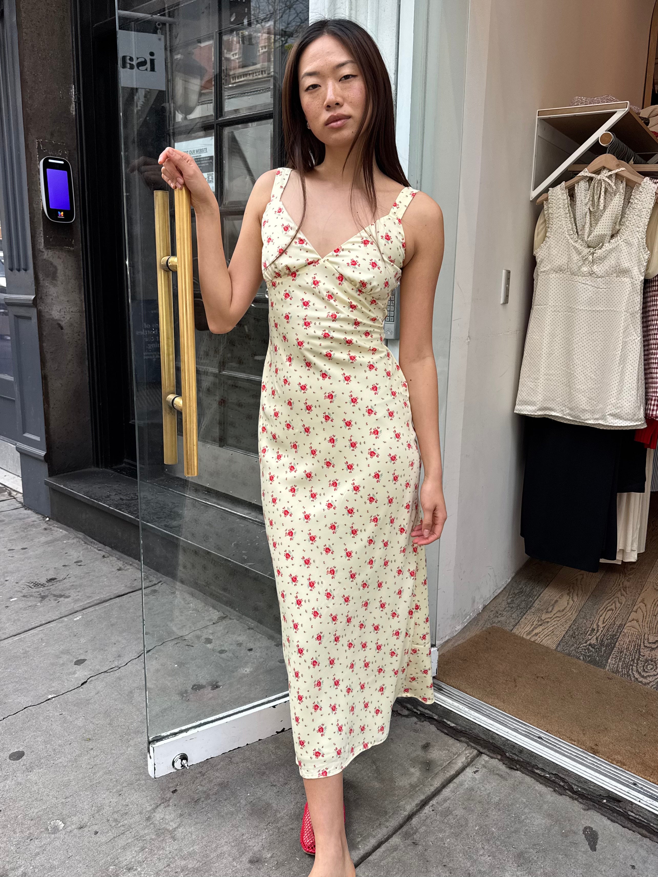 Kristy Maxi Dress in Floral Lemon