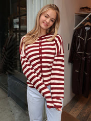 Coletta Knit Cardigan in Crimson