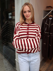 Coletta Knit Cardigan in Crimson