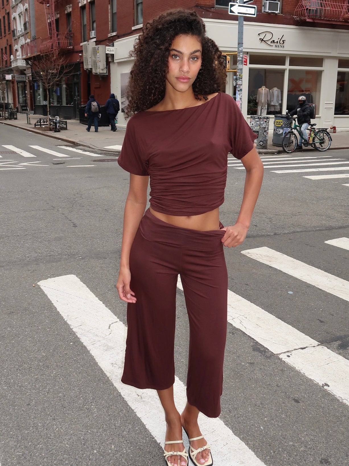 Saro Gaucho Pant in Brown – Isalis