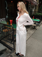 Marlowe Pant in Cream & Red Polka Dot