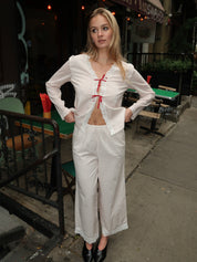 Marlowe Pant in Cream & Red Polka Dot