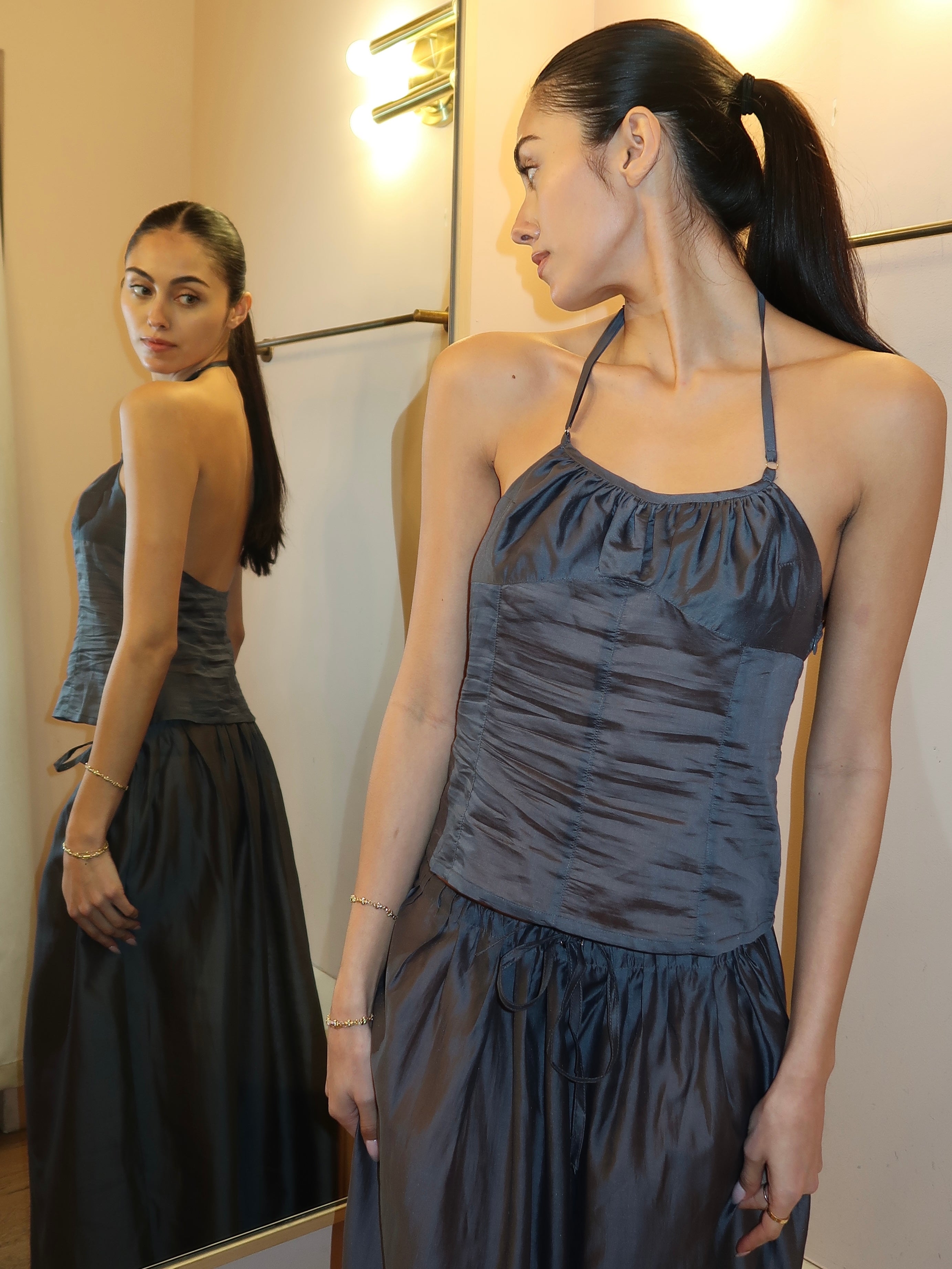 Flore Top in Navy