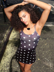 Wendy Mini Dress in Black Polka Dot