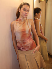 Amani Mesh Top in Light Terracota