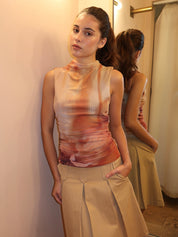 Amani Mesh Top in Light Terracota