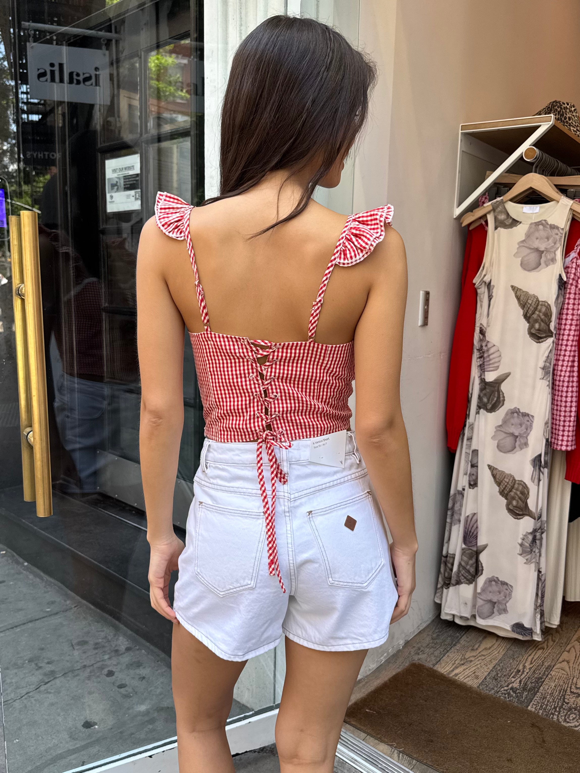 Montana Corset Top in Red Gingham