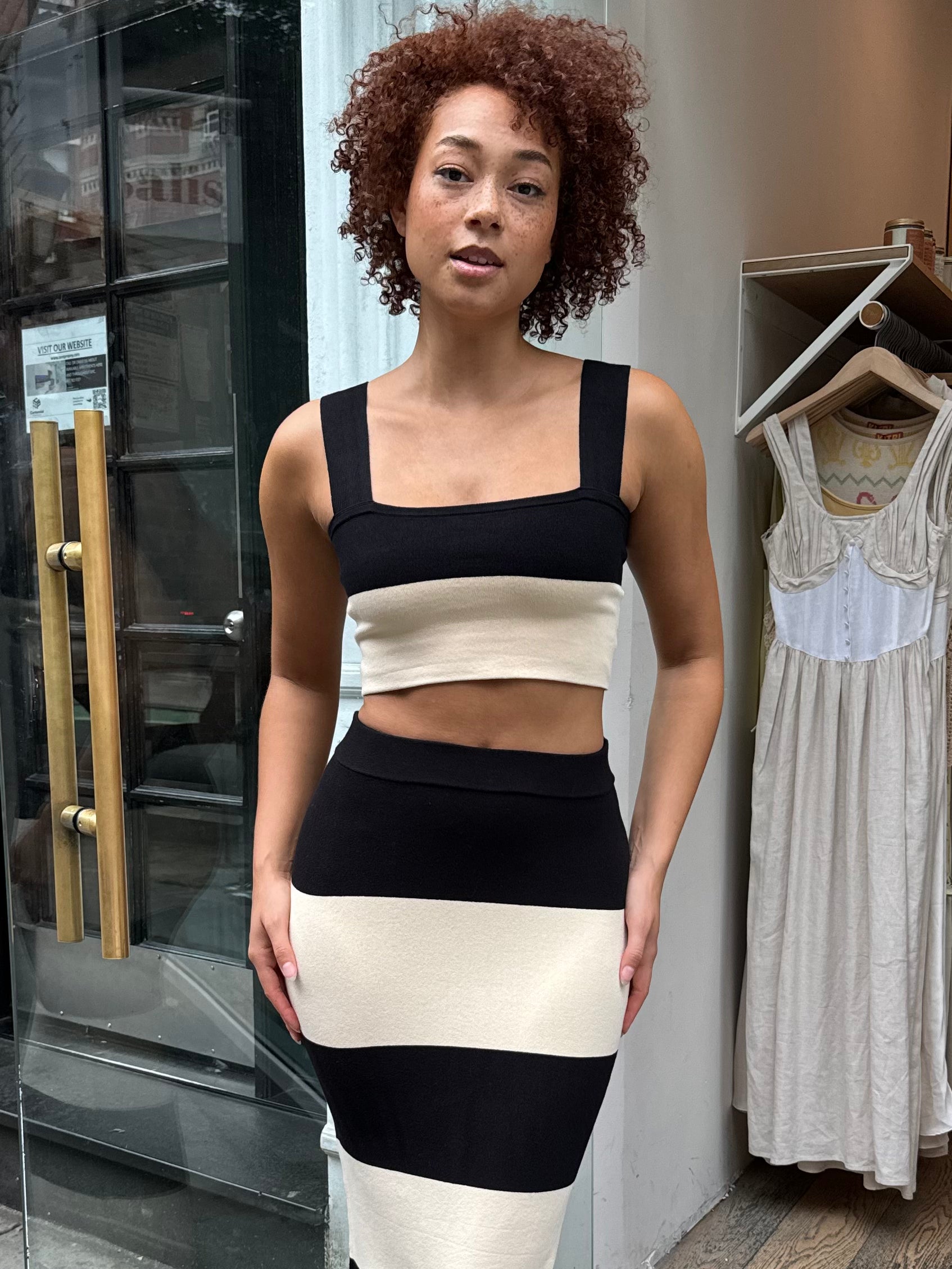 Theo Crop Top in Cream & Black – Isalis