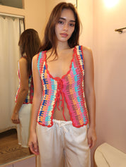 Shelly Crochet Top in Multi