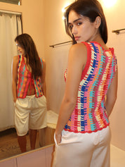 Shelly Crochet Top in Multi