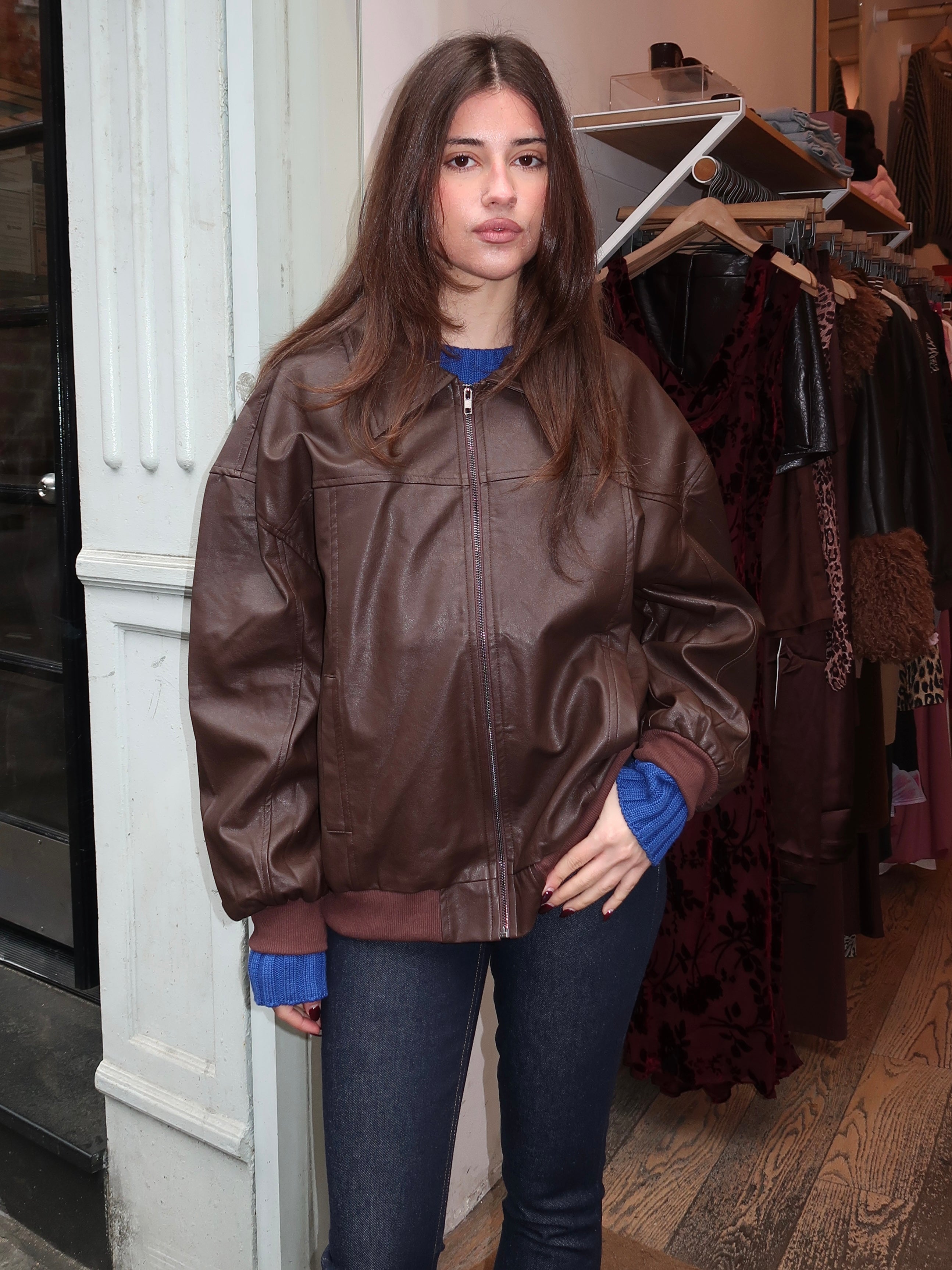 Pheonix Bomber Jacket in Brown – Isalis