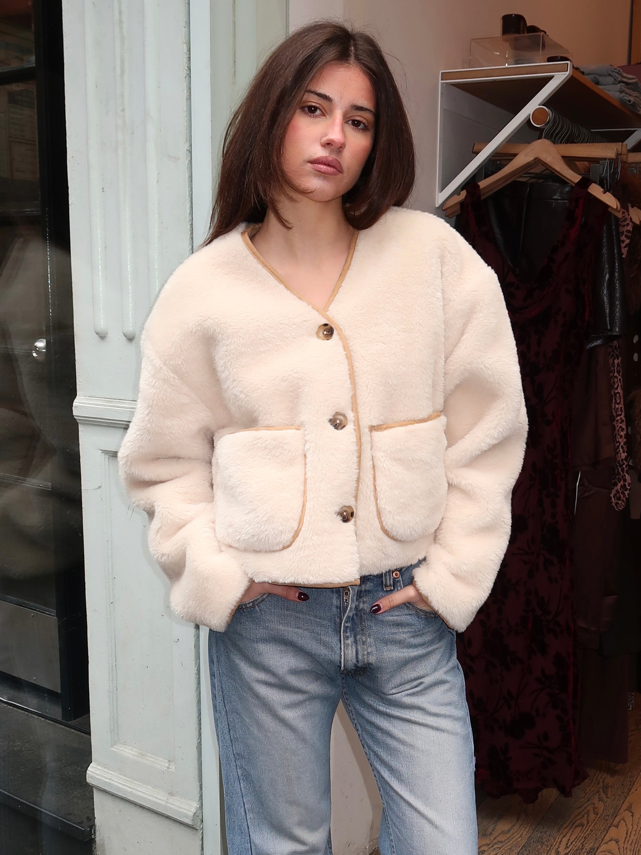 ジャケット・アウター chalayan ss16 reversible jacket Bellweather Vegan Sherpa and Suede Reversible Jacket – Isalis