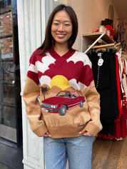 On the Road Knit in Picture Multi