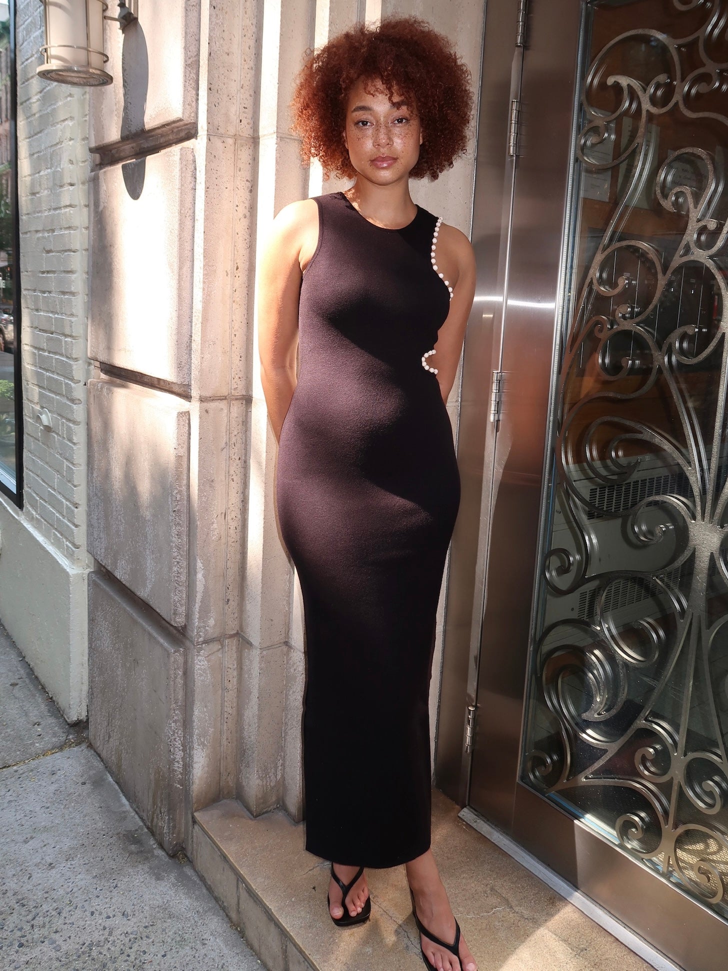 hairstyle for midi dress Escena Midi Dress in Noir
