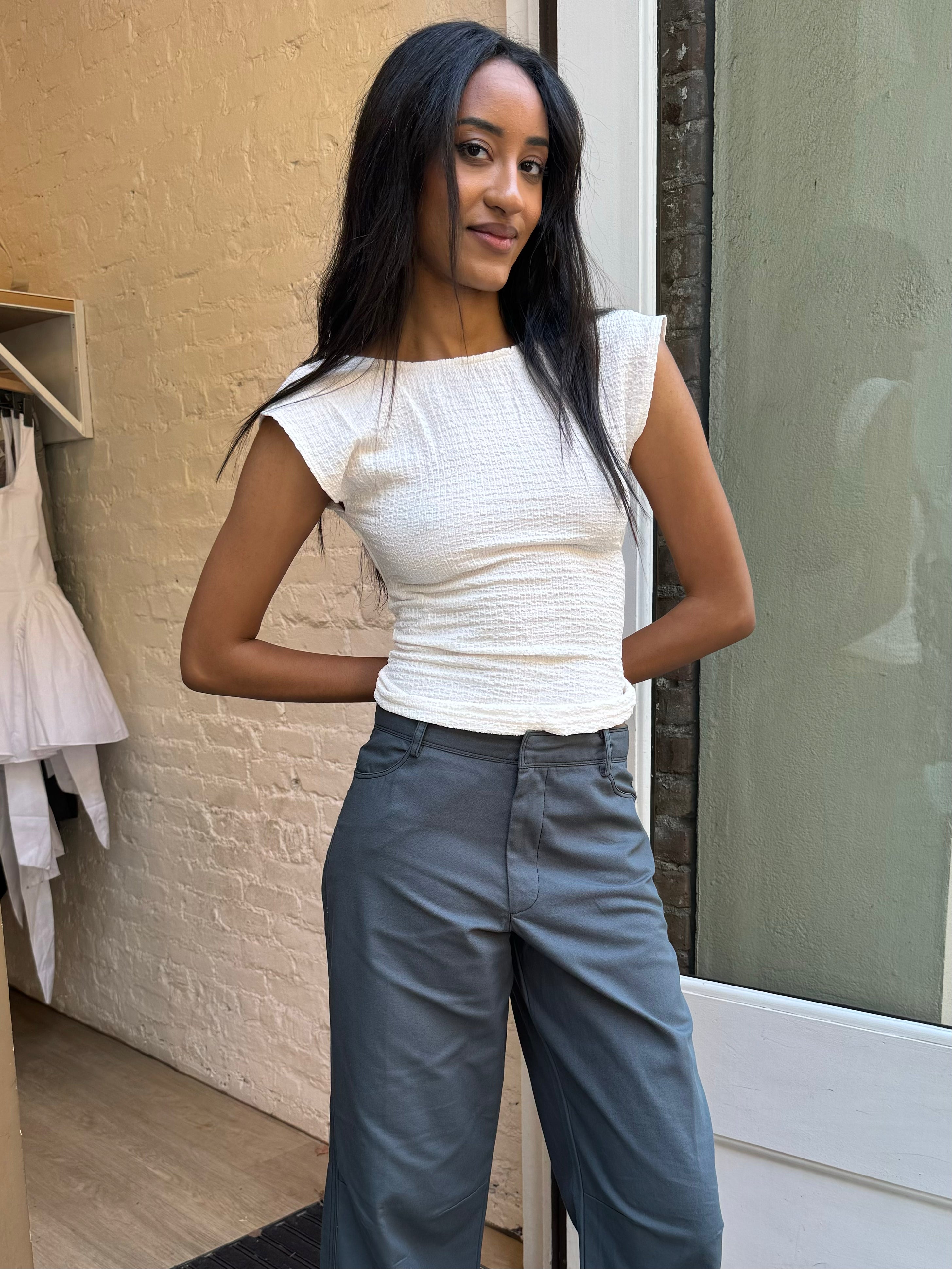 Josie Open Back Top in Off White – Isalis