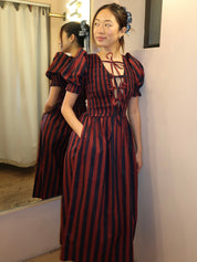 Blue Belle Midi Dress in Red/Navy