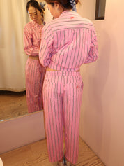 George Trousers in Pink Bold Stripe