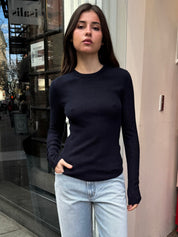 Alessia Crewneck Sweater in Navy