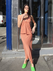 Slip Skirt in Gingham/Red