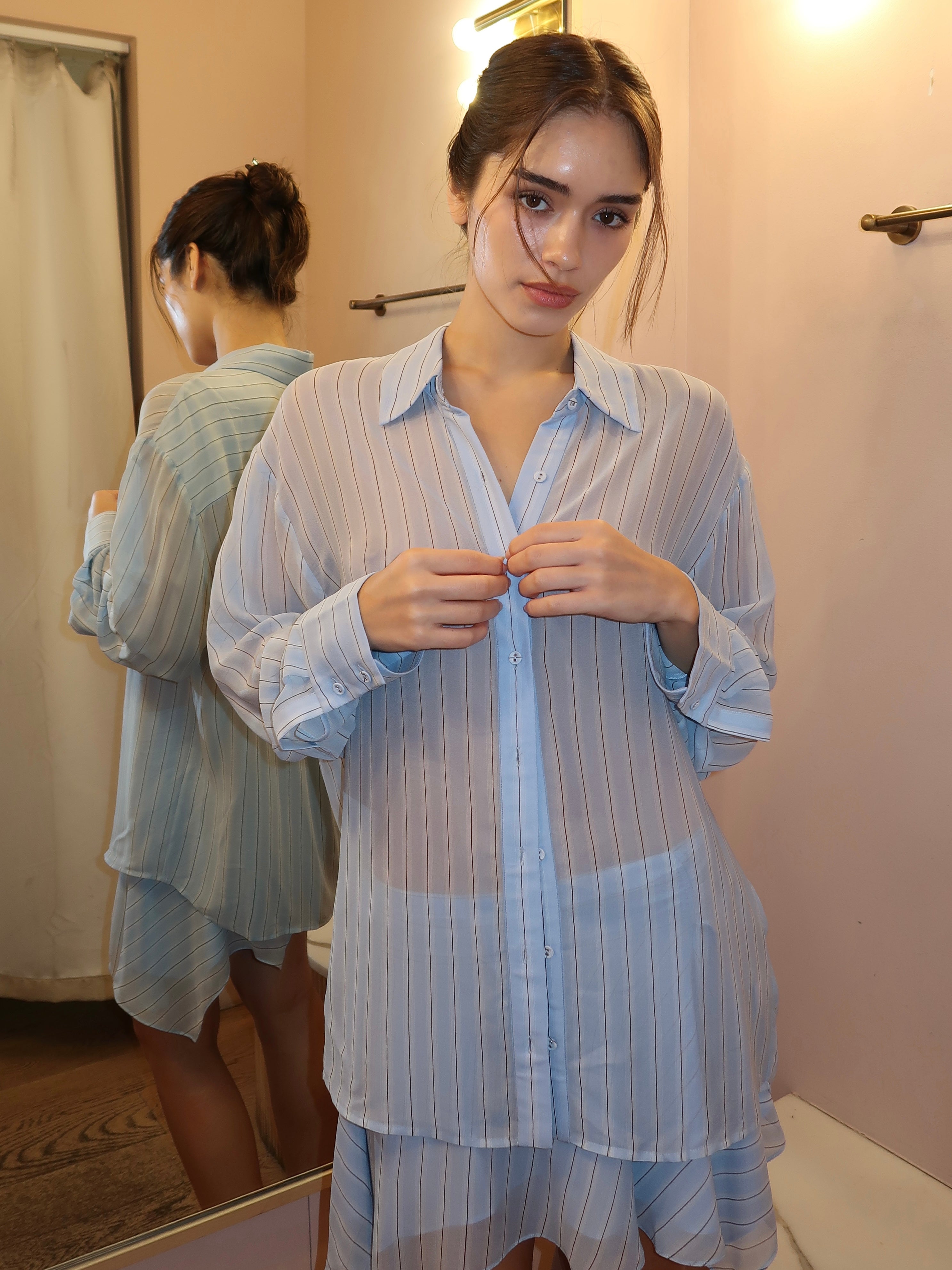 Anise Shirt in Sky Blue Stripe