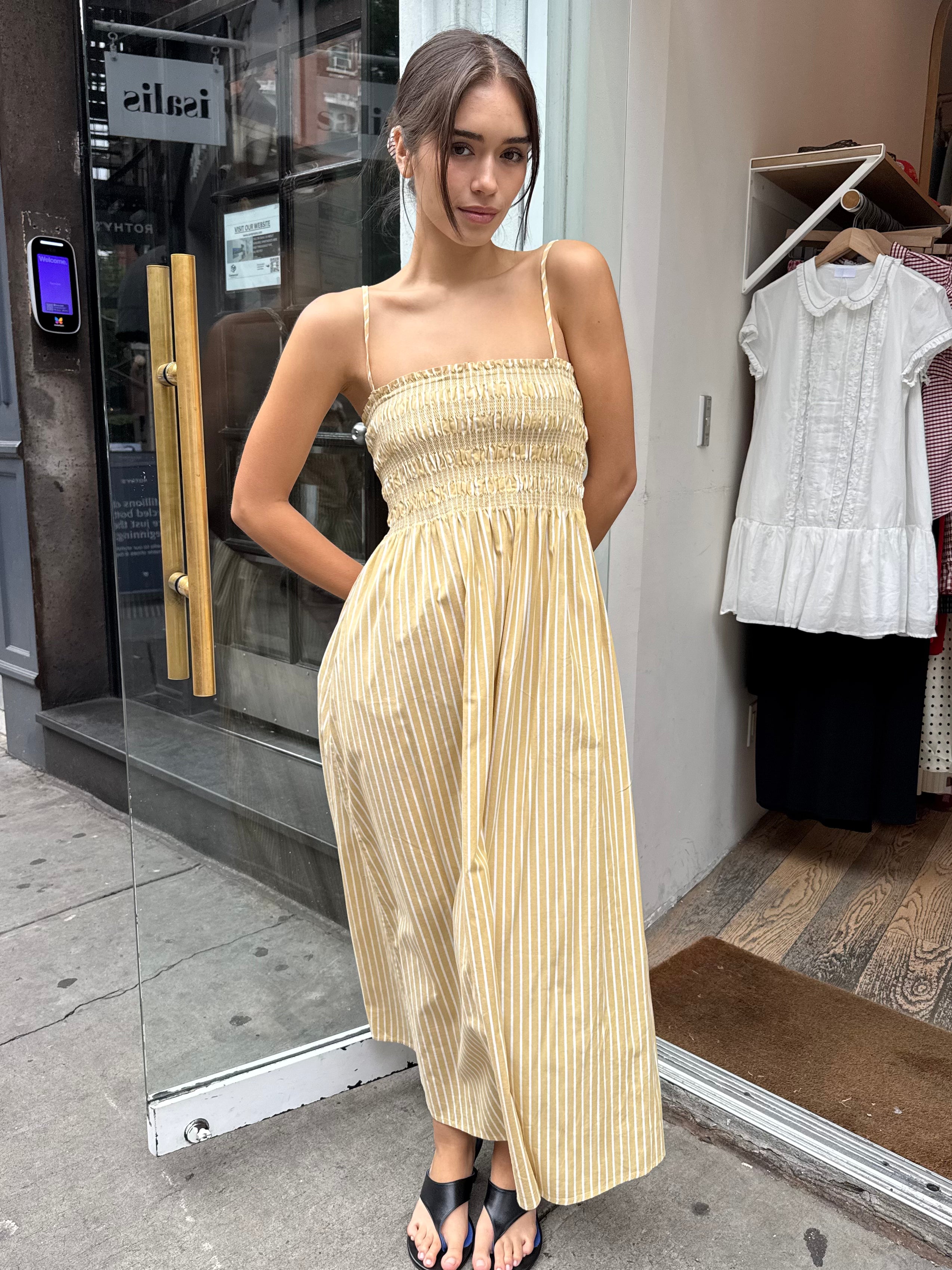 Bianca Dress in Beach Sand Stripe – Isalis