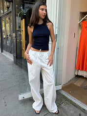 Portal Poplin Pants in White