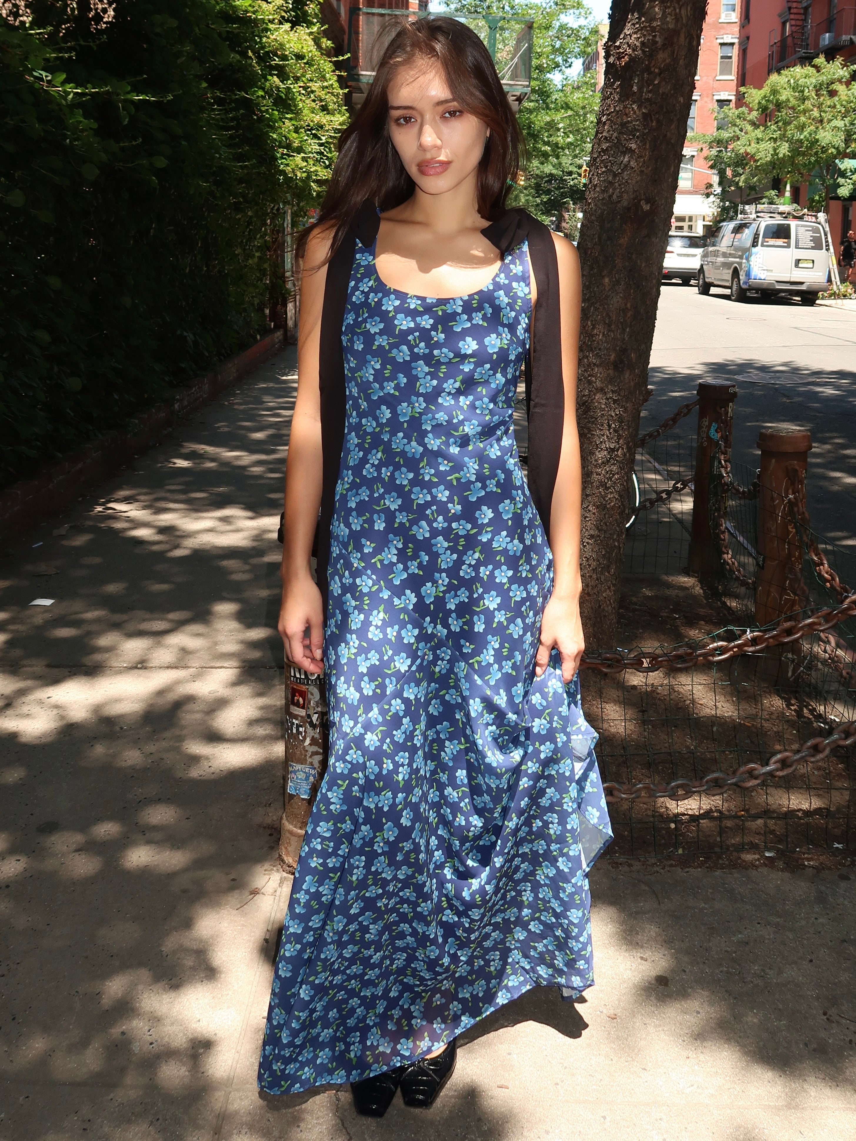 Sydney Dress in Midnight Forget Me Not