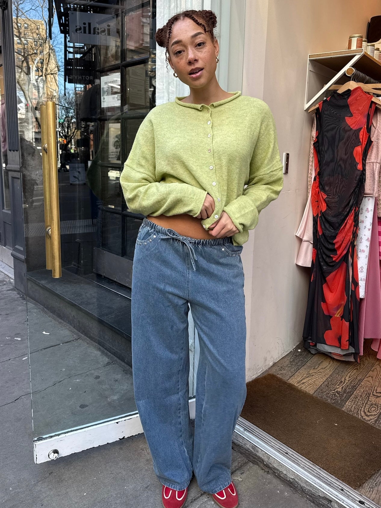 Fillmore Denim Studded Pants in Blue Wash – Isalis