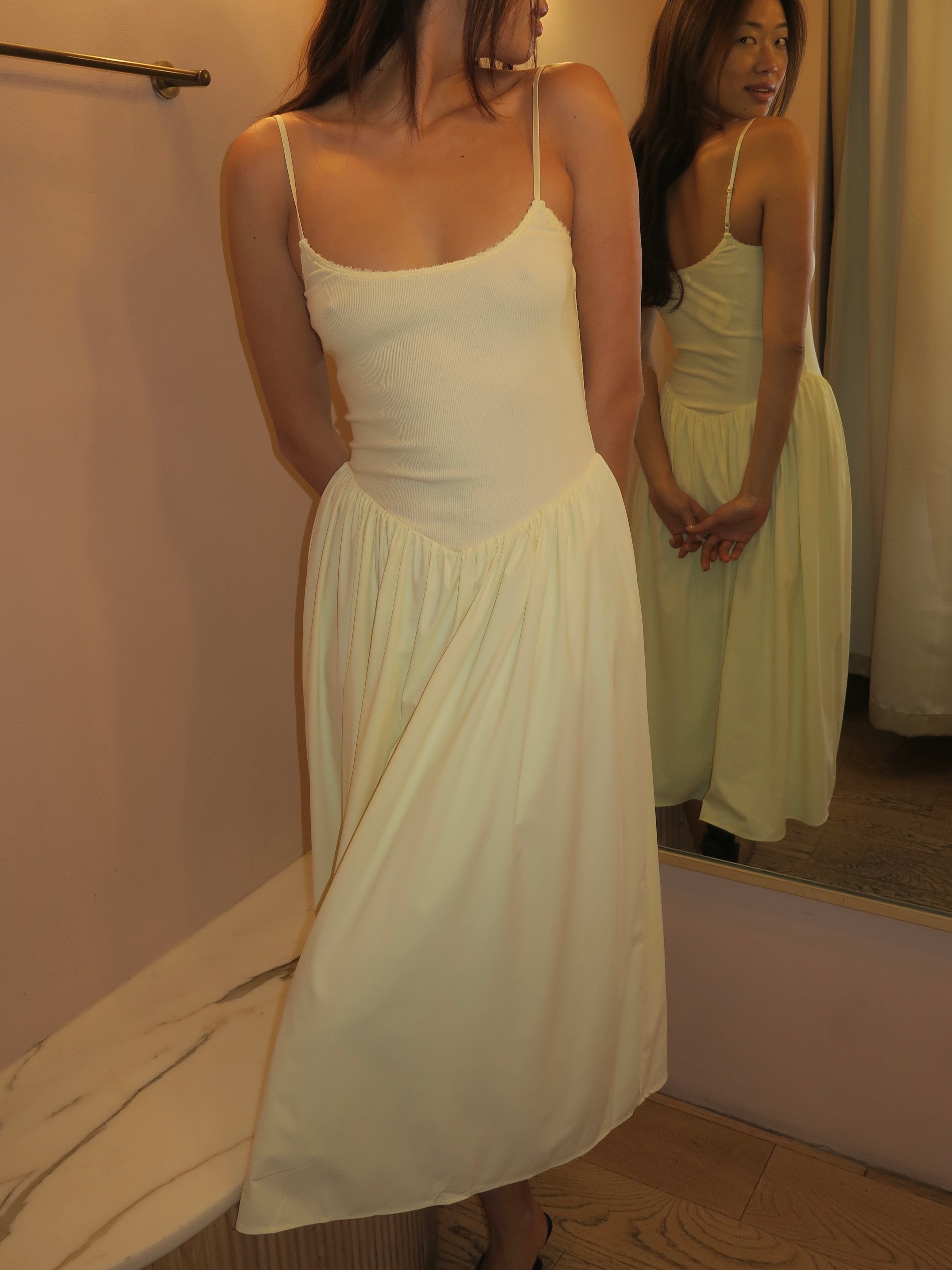 Claudette Midi Dress in Butter