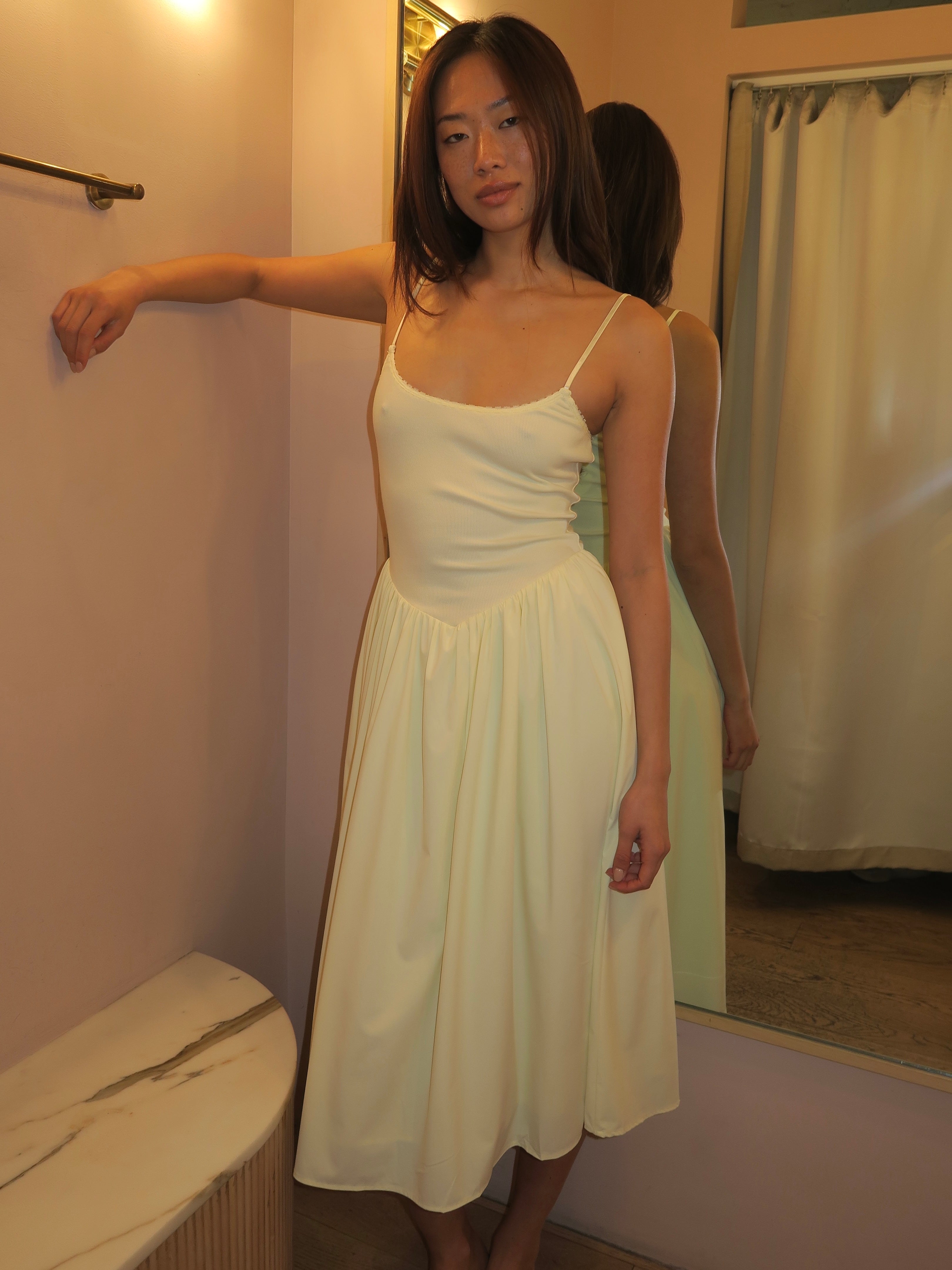 Claudette Midi Dress in Butter