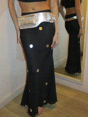 Cathedral Maxi Skirt in Black Sequin