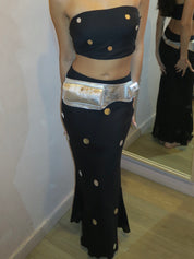 Cathedral Maxi Skirt in Black Sequin