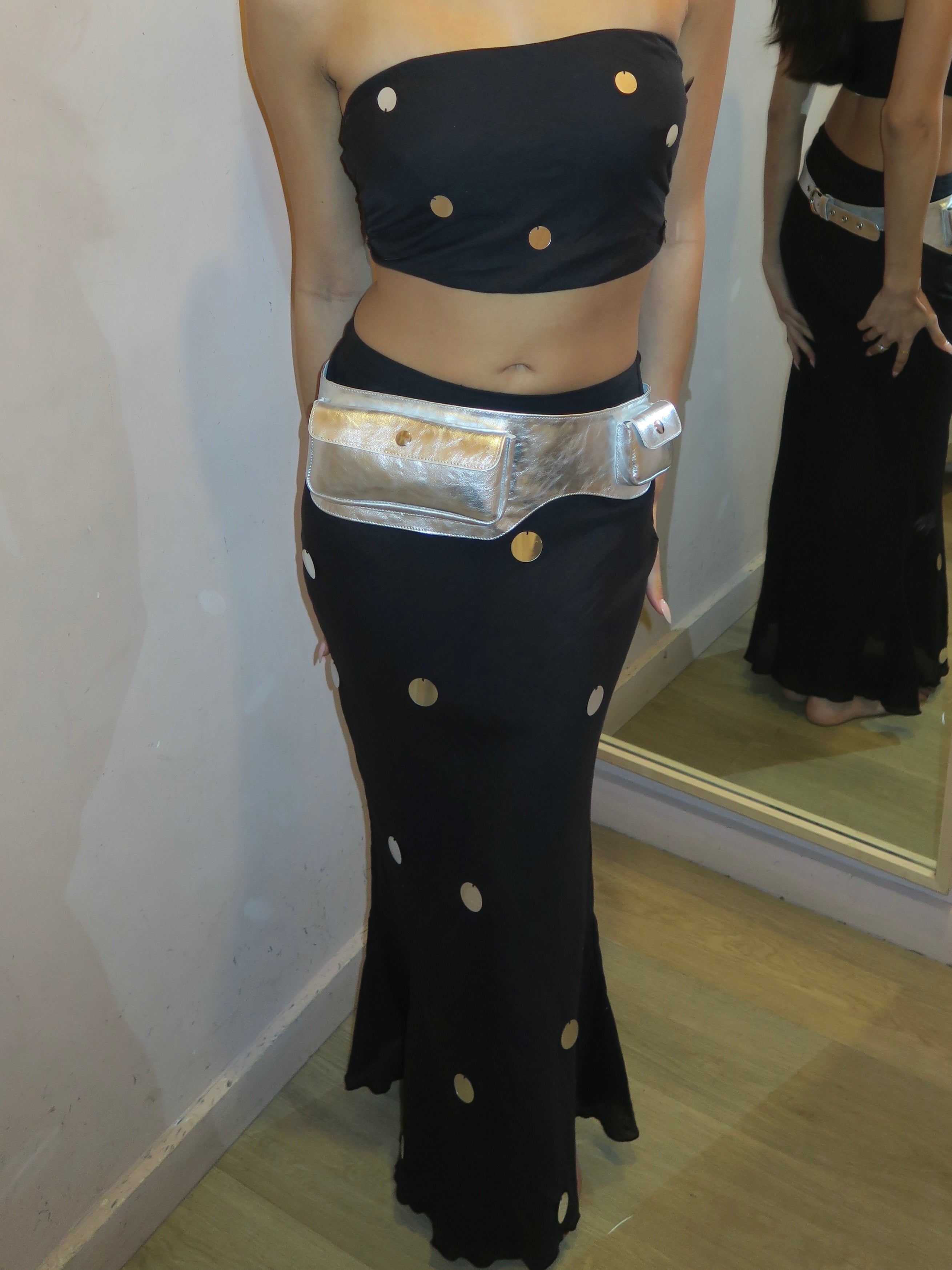Cathedral Maxi Skirt in Black Sequin