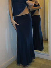 Vienna Slip Skirt in Navy